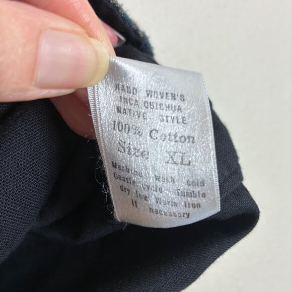 VTG 80s Nantu Tamia Handwoven Inca Quichua Vest XL Ethnic Boho Folkcore - Picture 7 of 7